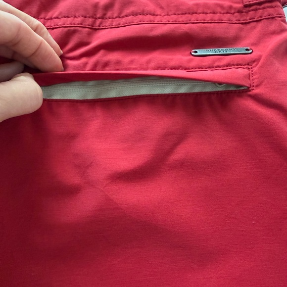 NWT Burberry Brit Red Flat Front Men's Shorts Size M - Picture 8 of 11